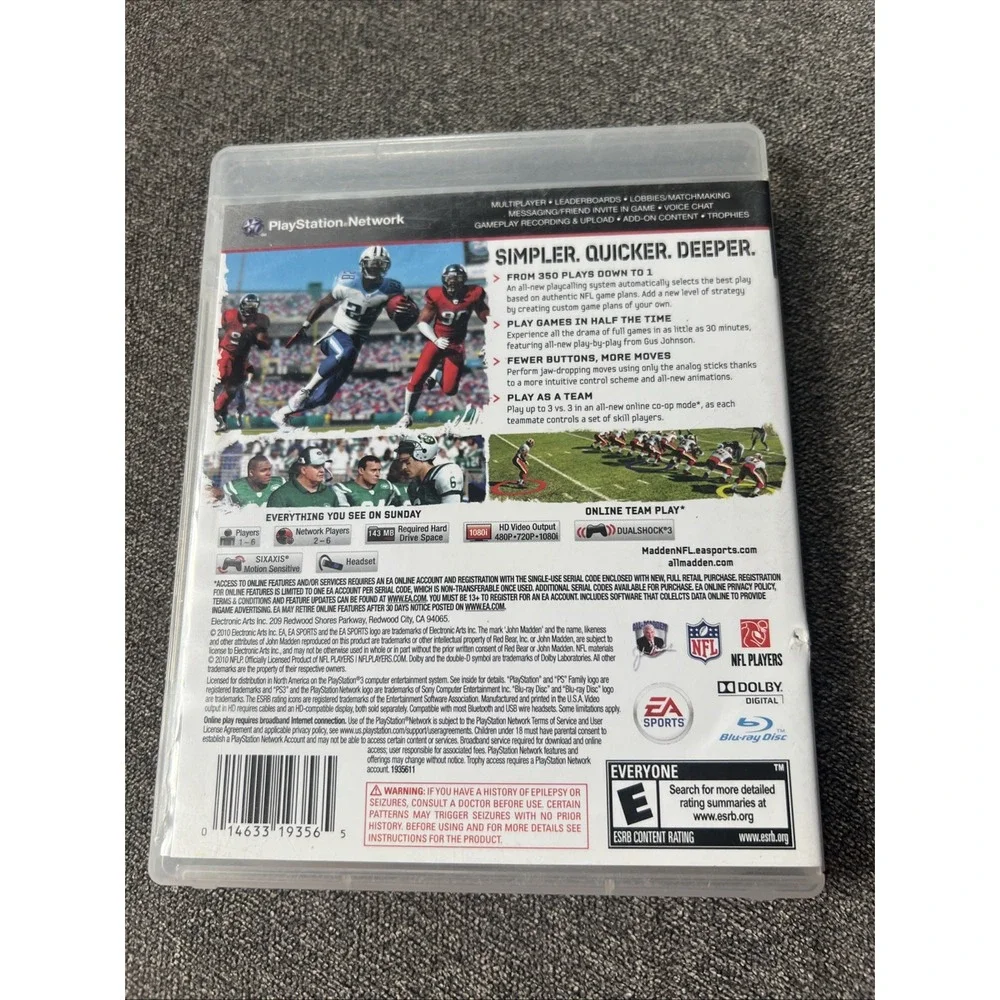 EA Sports Madden NFL 11 Video Game PS3 Drew Brees Cover Football CIB